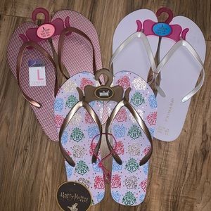 Flip flops Harry Potter lot of 3 sz 9